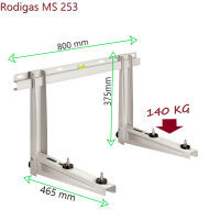 Rodigas MS253 Universal Wandkonsole für Split Klimaanlagen Außengeräte, 800x465(mm), 140kg