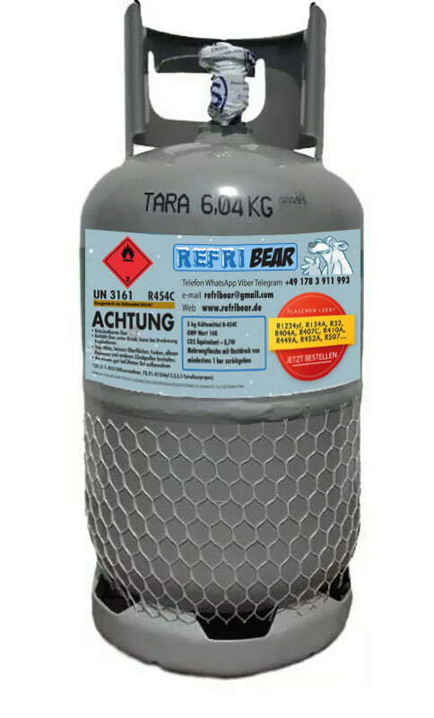 R454C 10kg in Eigentumsflasche Mehrweg Stahl, 600,00